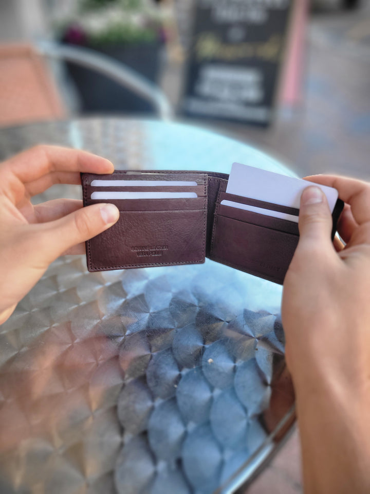 Slim Bi-Fold Wallet with Flip-up Flap