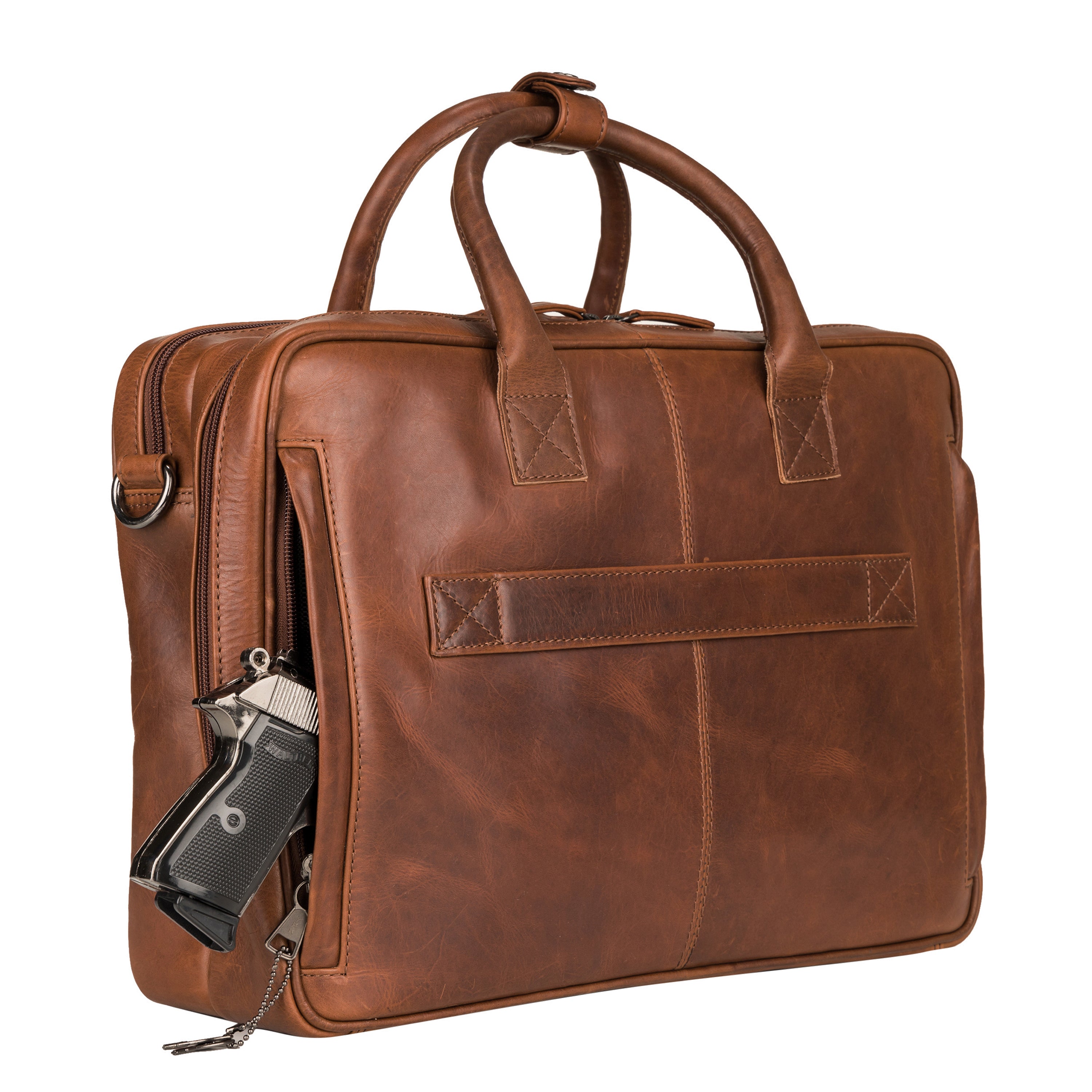 Concealed carry shop leather briefcase