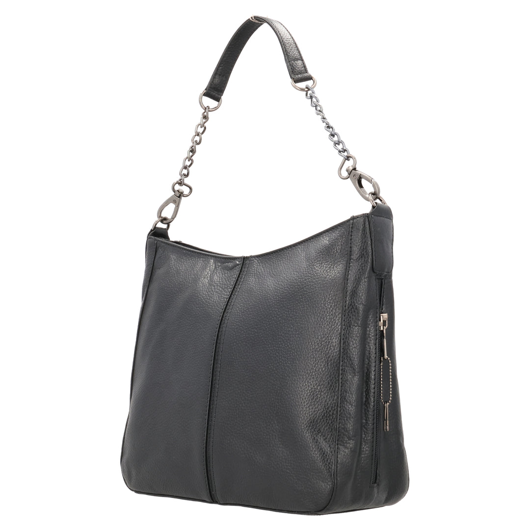 Ava Leather Hobo | Concealed Carry Leather Shoulder Bag or Crossbody Bag | Locking Exterior Pocket | Genuine Buffalo Leather