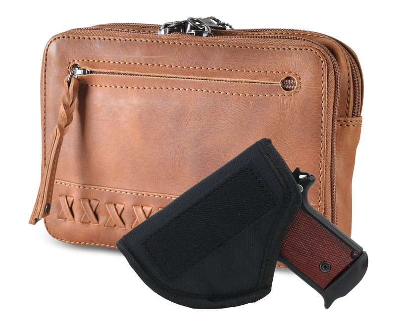 The Sydney  Genuine Leather Waist Bag with Built-In Lipstick Pouch Ad -  HOLSTERE