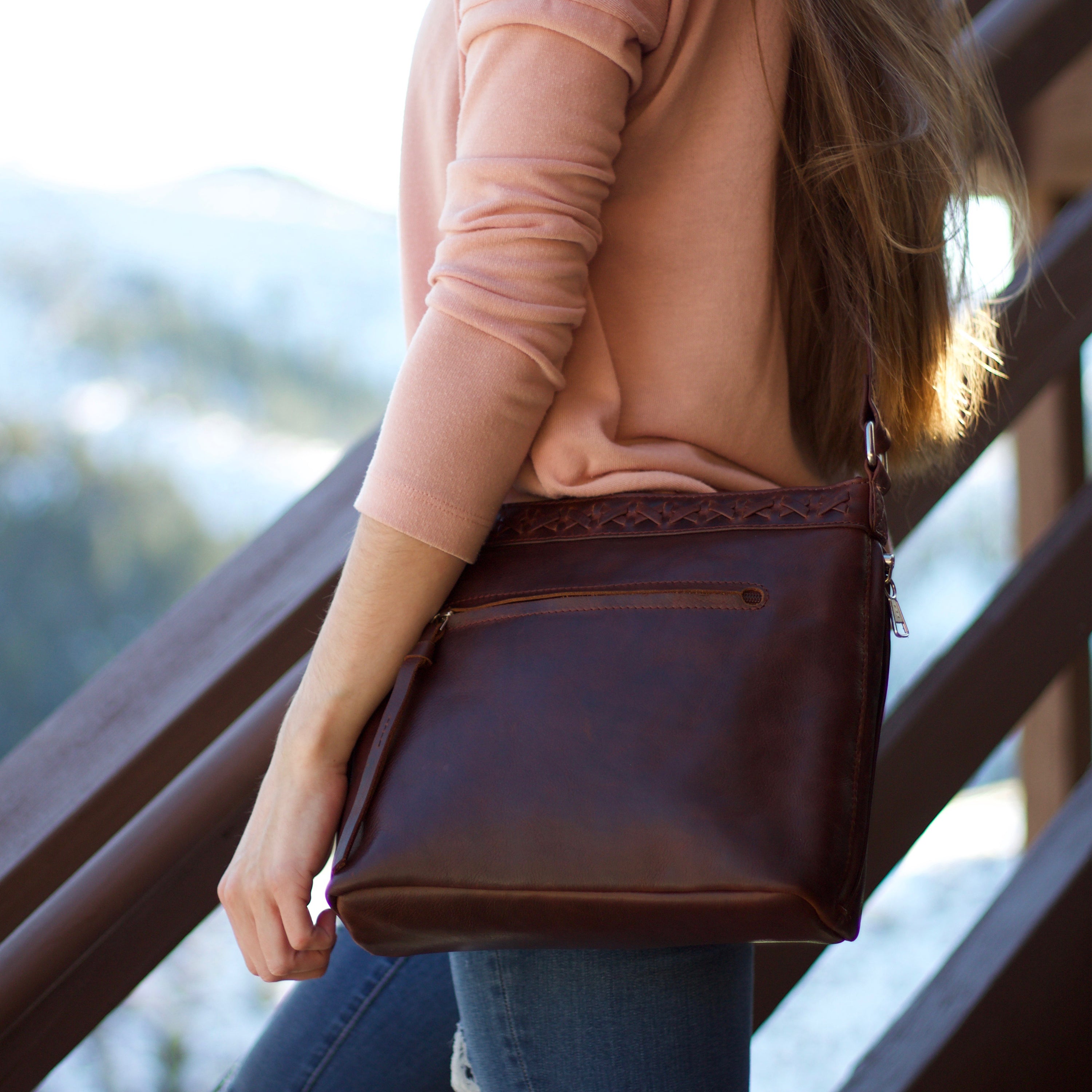 Faith Concealed Carry Leather Crossbody or Shoulder Bag Cobblestone Shoppes